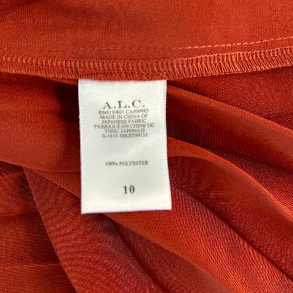 NWT A.L.C. Vintage Satin Bobby Skirt - Luxury Pleated Maxi-Copper- Size 10 - Picture 10 of 11